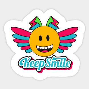 Keep smiling and Rainbow wings emoji Sticker